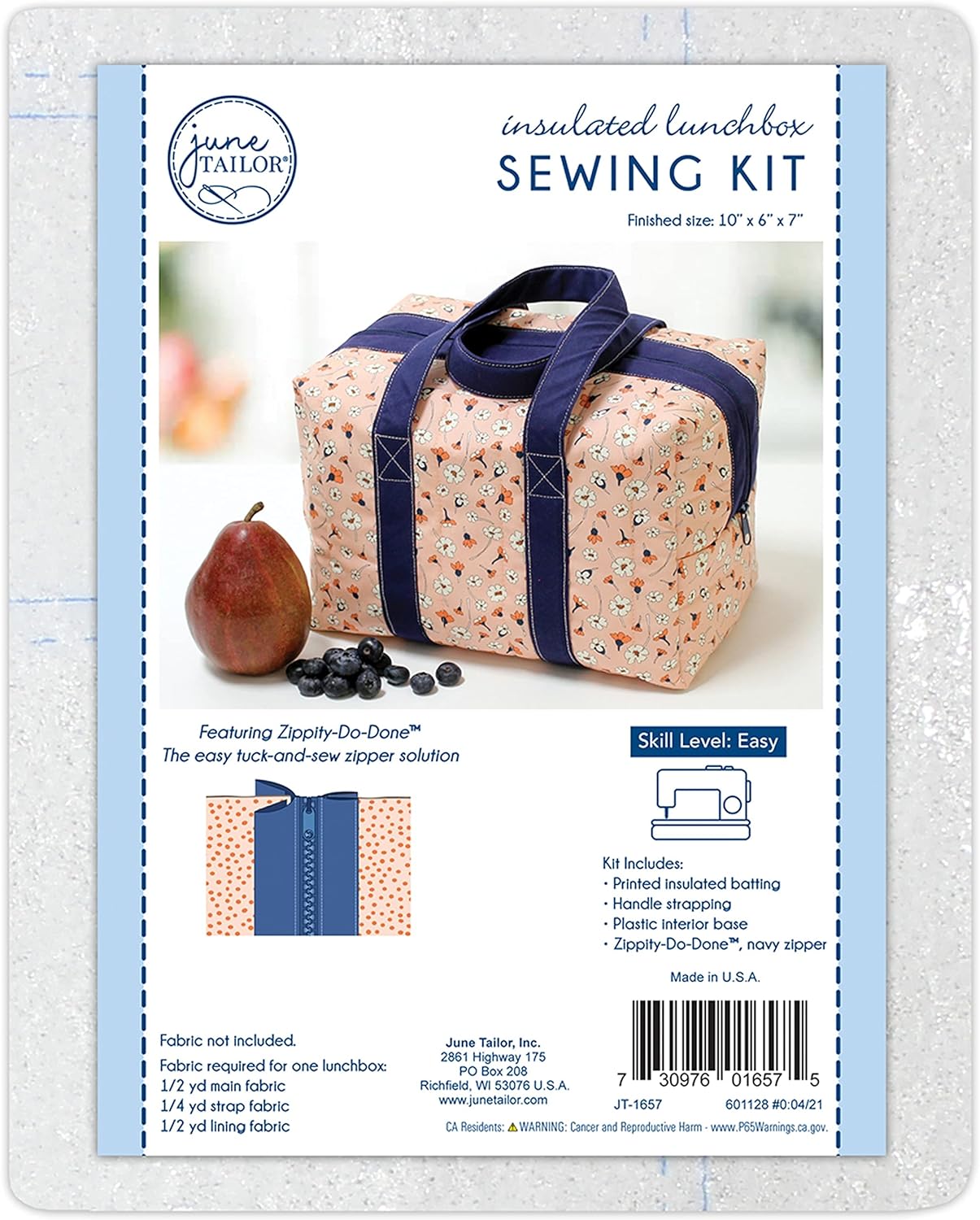 Quilt As You Go Insulated Lunchbox (multiple colors)