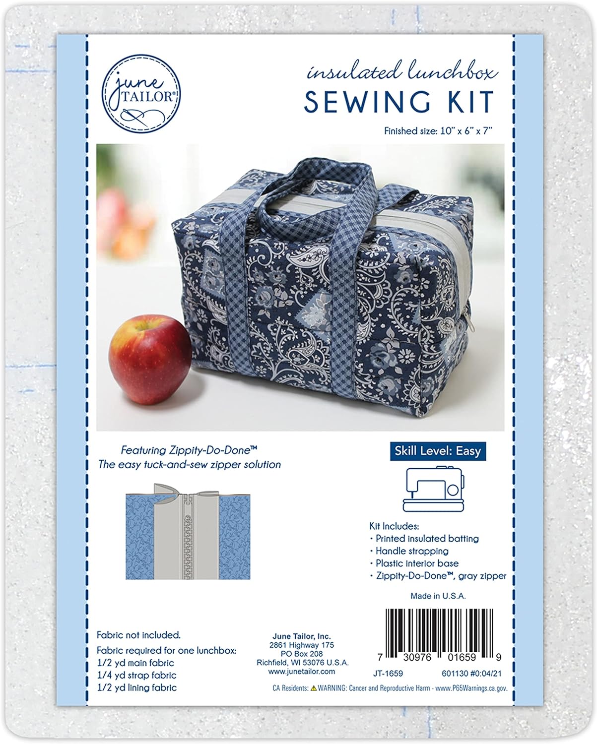 Quilt As You Go Insulated Lunchbox (multiple colors)