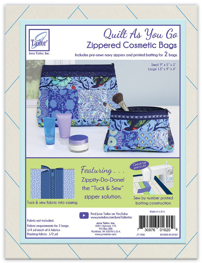 Quilt As You Go  Zippered Cosmetic Bags (multiple colors)
