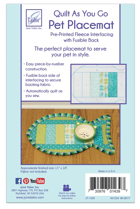 Quilt As You Go Pet Placemat - Cat