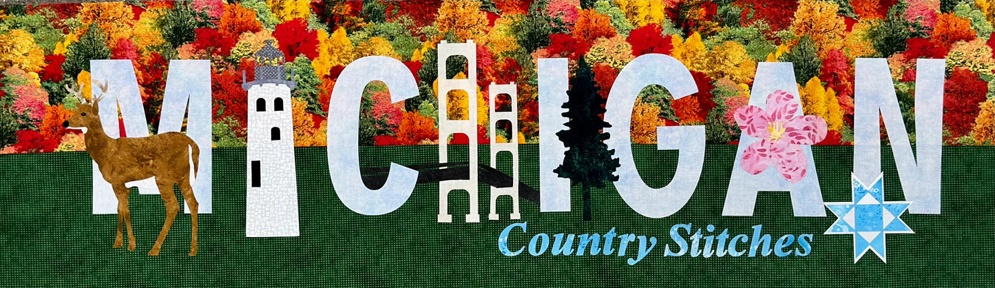 Country Stitches State of Michigan Pride Banner (Row by Row Design 2023), Kit