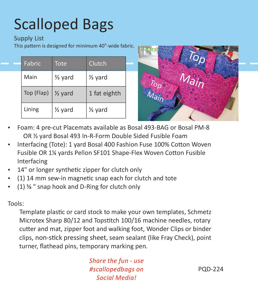 Scalloped Bags, Pattern