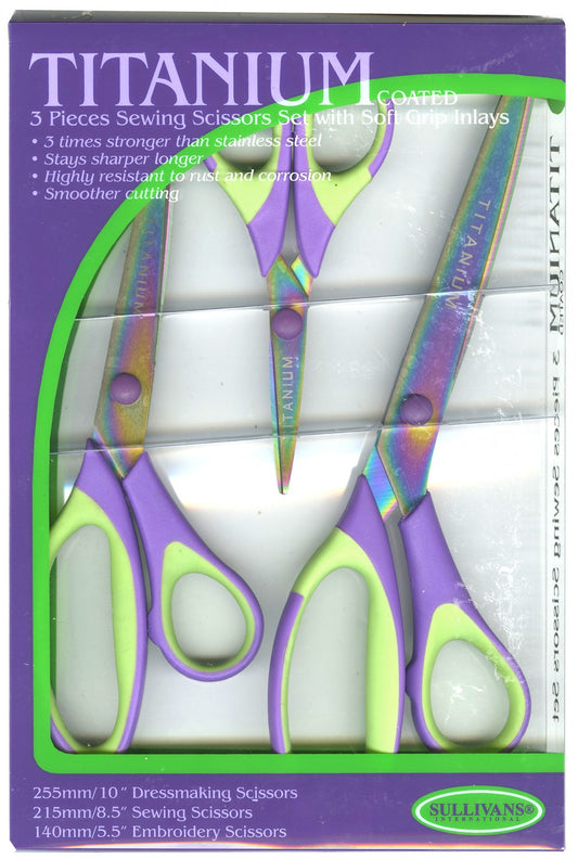 Set of 3 Sizes Titanium Coated Scissors
