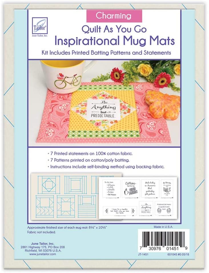 Quilt As You Go Inspirational Mug Mats, Multiple Themes