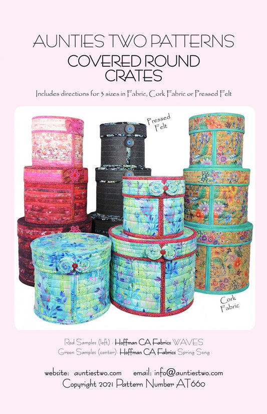 Aunties Two Patterns: Covered Round Crates