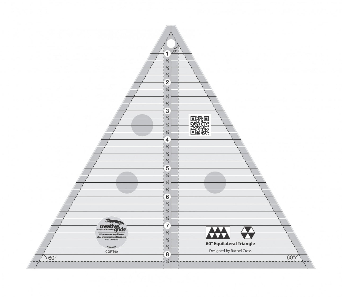 Creative Grids 60° Triangle, 8" Finished Size