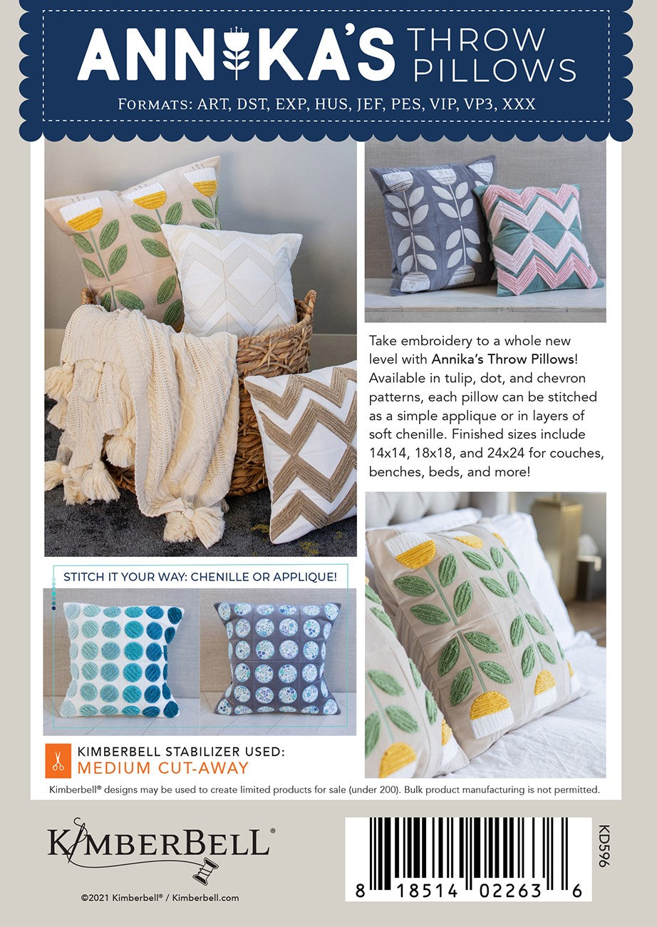 Kimberbell Annika's Throw Pillows, Embroidery CD